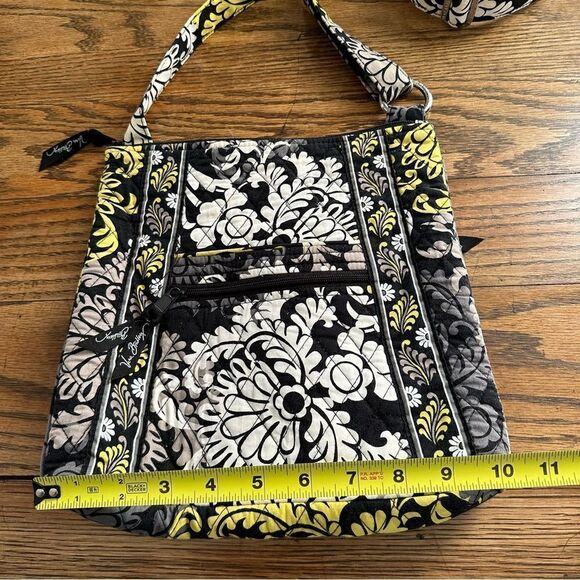 VERA BRADLEY Baroque Crossbody Purse Hipster Black Yellow - Picture 3 of 8